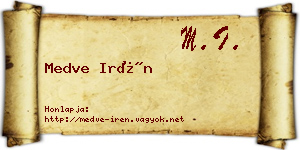 Medve Irén névjegykártya